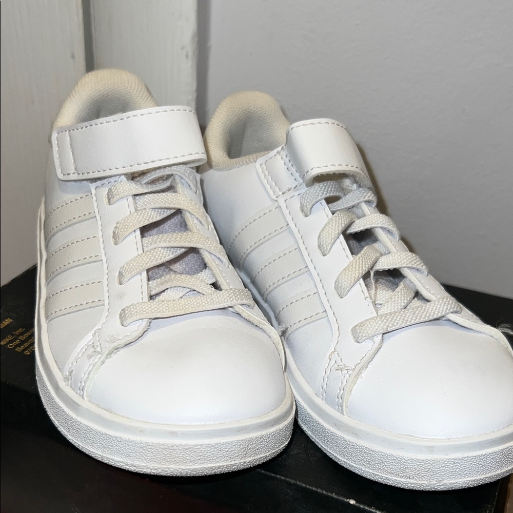 Adidas Kids White Velcro Sneakers 11 c